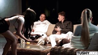 TUSHY Naughty Baddie Britney Dutch Gets DPed By Two Thick Cocks