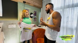 Incredible Blonde Is An Actor's Fan And Goes To His Apartment To Fuck - Lollita Morango
