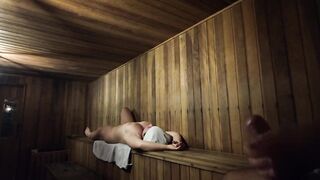 Dick flash - Public Sauna with naked Milf she helps me