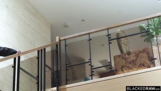 Young blonde invites guy to her place to ride his black cock ????