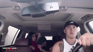 Busty Latina Babe Kesha Ortega Fucks Guy In Backseat Of Car - Ortega Twins