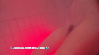 French Teen 18+ Masturbates With The Jet Stream Underwater In A Public Sauna Pool