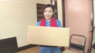 Japanese Courier Kokoro Wato Gets Her Innocent Pussy Screwed And Creampied
