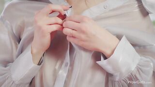 WOWGIRLS Very hot blonde girl Diana Heaven playing with her pussy on the bed