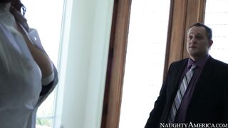 Wife Jayden Jaymes fucking in the office with her big tits