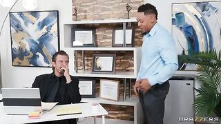 Office Slut Gobbles Dicks