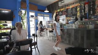 The Café Waitress gets Creampied