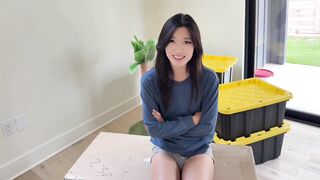 Cute Asian girl next door lets me cum in all three holes - Lucy Mochi - Anal