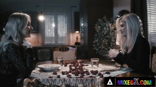 MIXEDX - Two Gorgeous Lesbian Hard Scissoring In Hot Sex Scene - Candee Licious