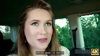 BRIDE4K. Slutty bride showed her perfect natural tits and pussy to strangers