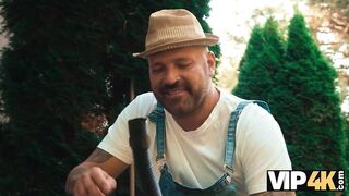 VIP4K. Beautiful brunette just wanted to help, but..