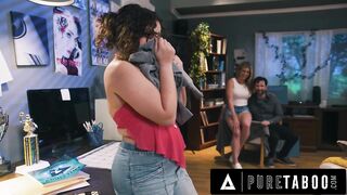 PURE TABOO Cunning Cory Chase Blocks Stepson At Door While Husband Fucks His Naive GF Leana Lovings