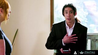 NURU MASSAGE - Busty MILF Lauren Phillips Gets Her Redhead Pussy Pounded By Her Client's Hard Cock