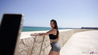 GERMAN SCOUT - Inked Latina Girl Melania Dark Pick Up For No Condom Casting Fuck