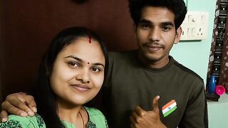 Indian Desi Happy Independence Day New Merried Beautiful Couple indoor Bed By -Snapchat143