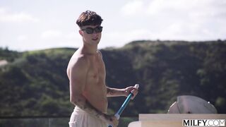 Laura Bentley Blonde MILF Cant Resist Pool Boys Cock - Milfy