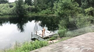 Couple Making a Blowjob Video Outdoor Full Nude